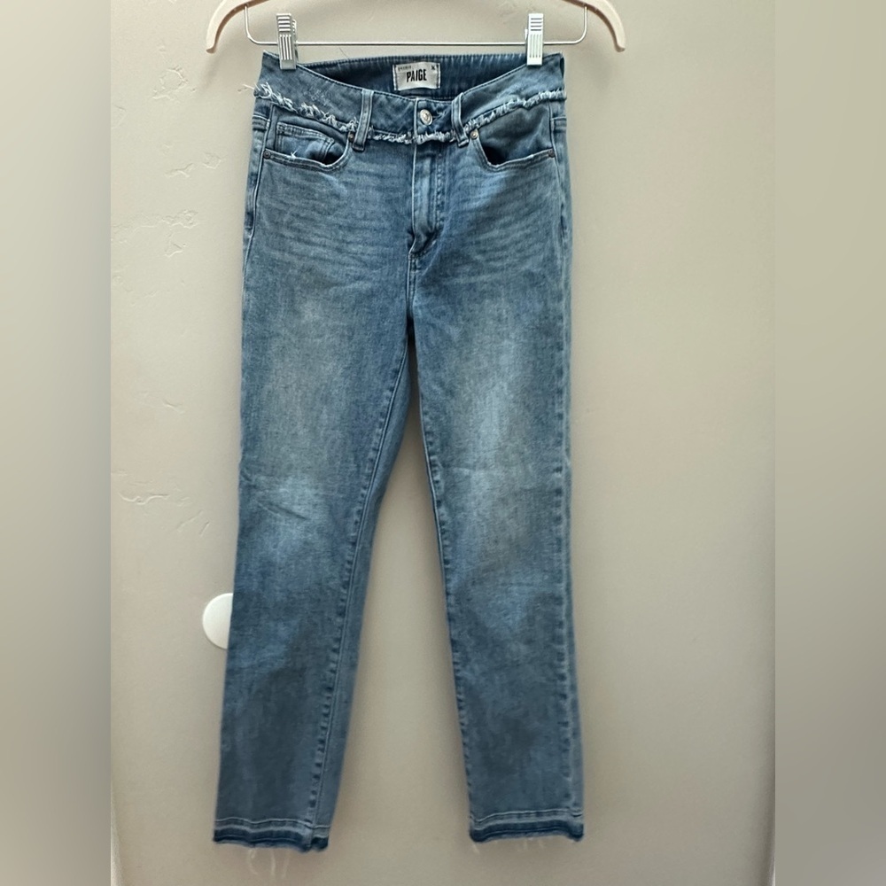 PAIGE Cindy Undone Waistband Blue Jeans in Carmina wash